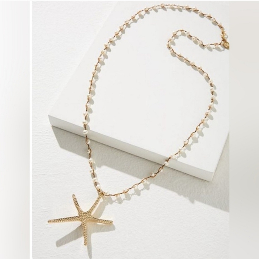 Tommy Bahamas Genuine Pearl Necklace with  Starfish Pendent,